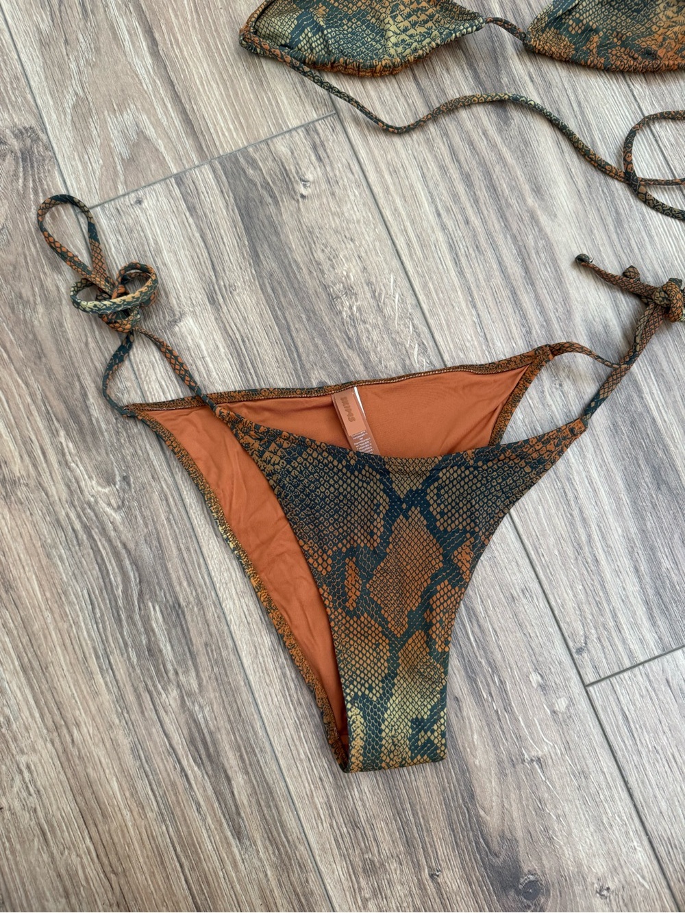 SKIMS Snake-Print Triangle Bikini Top and Tie-Side Bottoms - Picture 6 of 8